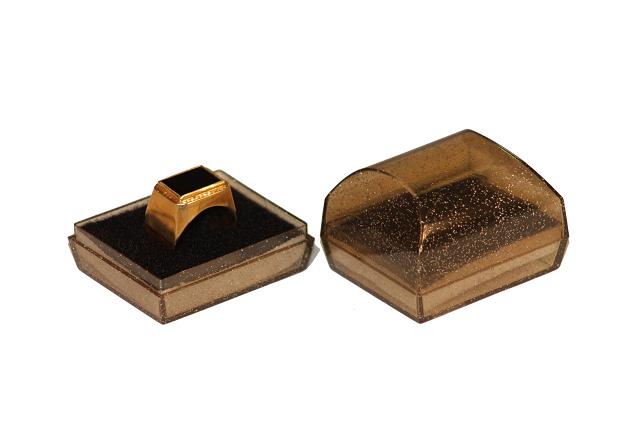 KT-06 krabička transparentní s flitry-kouřová