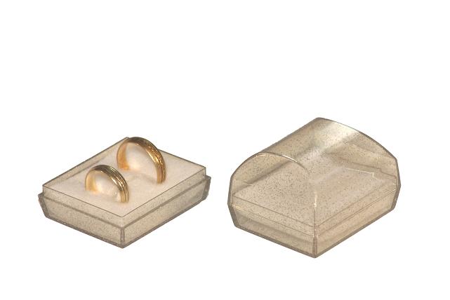 KT-02 krabička transparentní s flitry-čirá