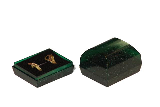 KT-04 krabička transparentní s flitry-zelená